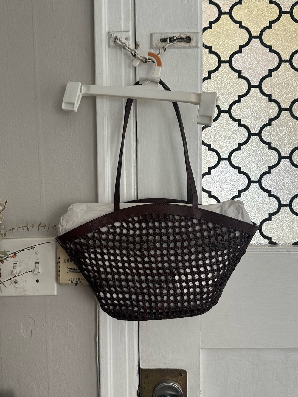 Madewell Caning Tote Cherry Wood Brown - Picture 5 of 5
